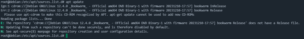apt update 错误